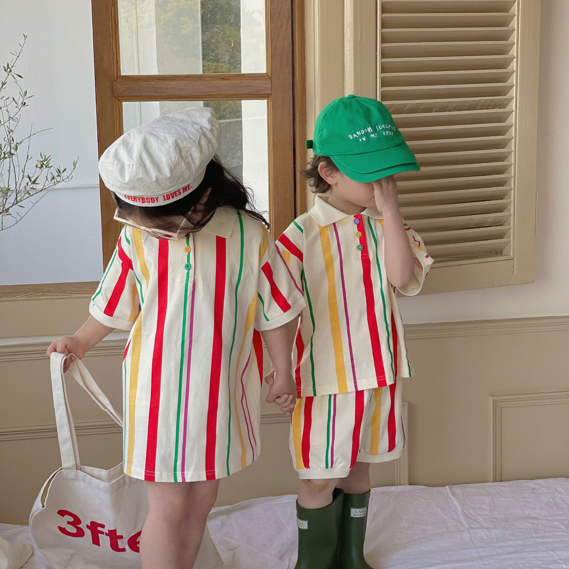 Title 3, Ensemble Tricot Rayé Enfant Fille Robe Polo Con...