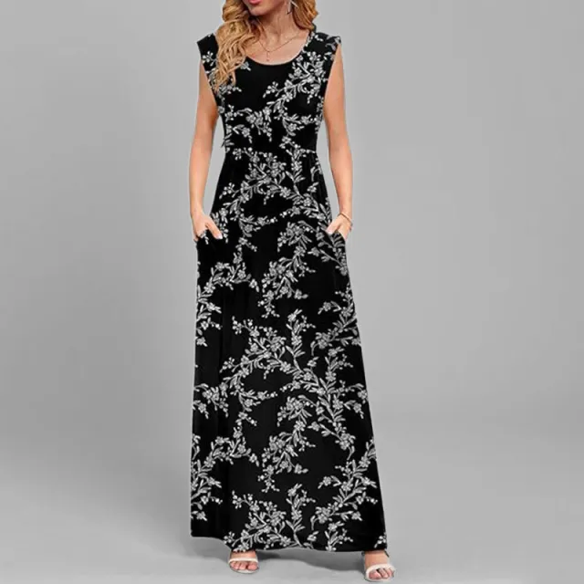 Commute Minimalist High Waist Women's Dress Black Flower - Shop at LoveMi