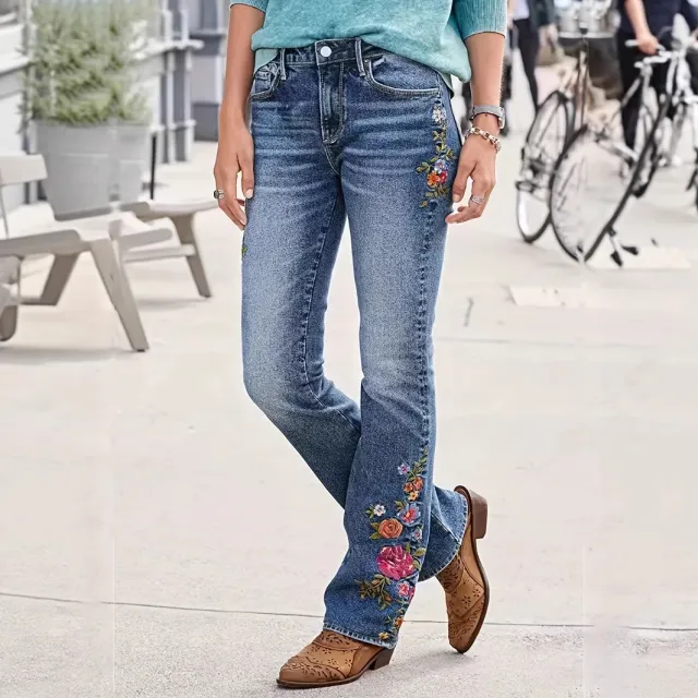 High elasticity Denim Jeans Instagram style Trendy Slimming Fit Blue - Shop at LoveMi