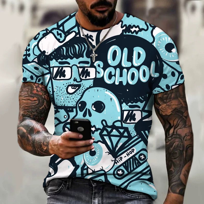 Title 4, Nova camiseta masculina gola redonda manga curt...