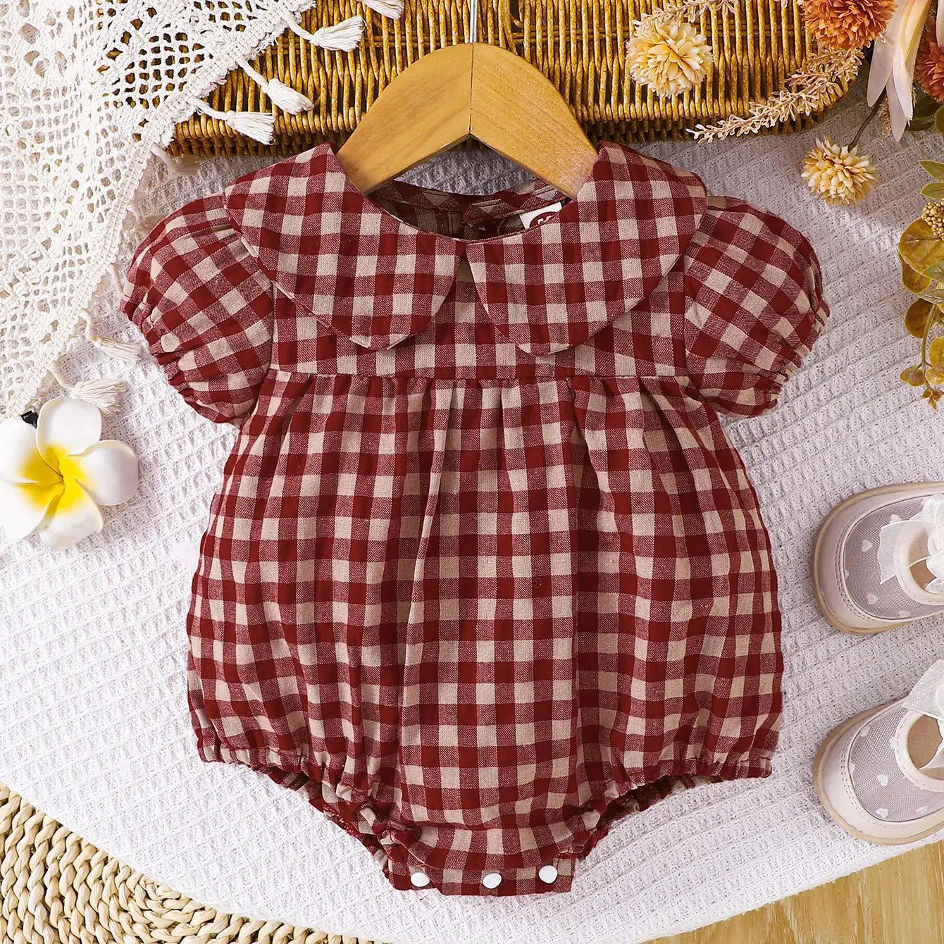 Girls Summer Plaid Blouse