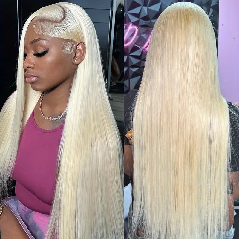 Fashionable Light Golden Long Straight Lace Wig13x4 Lace Front Full Headpiece