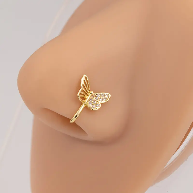 Non-piercing Minimalist U-shaped Nose Clip In Gold