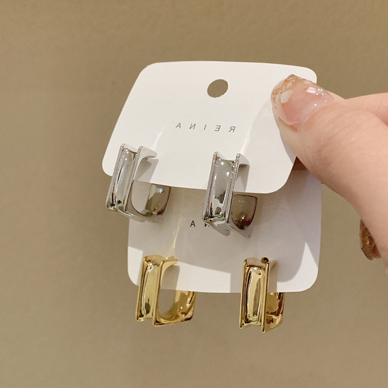 Advanced Sense Personalized Minority Design Sense Ins Square Splendid European And American Earrings