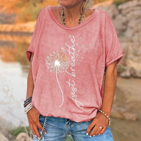 Loose Fashion V-neck Cartoon Digital Printed T-shirt