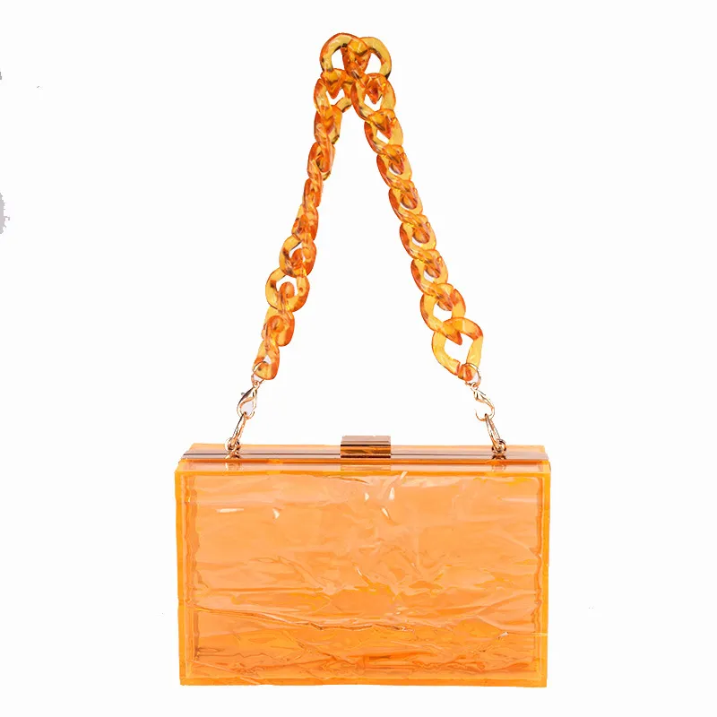 New Transparent Fashion Acrylic Bag For Women - Orange