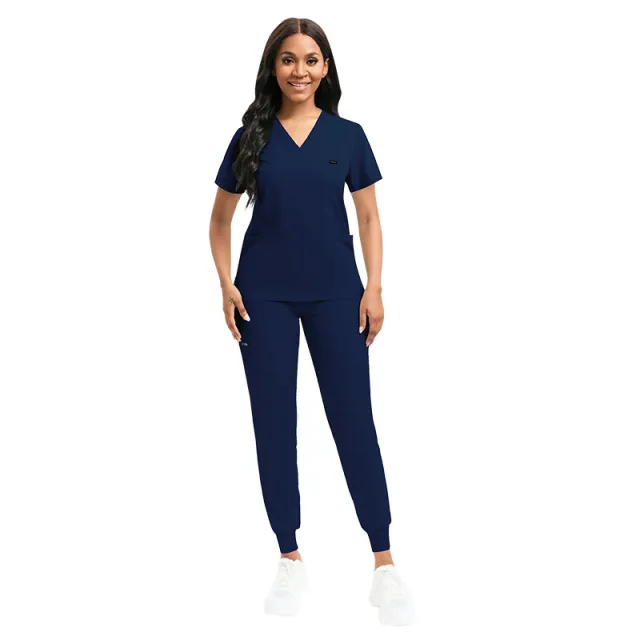 Pet Clinic Nurse Work Clothes Frosted Suit Dark Blue - Shop at LoveMi