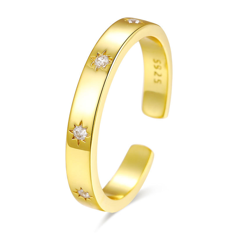 Sterling Silver Trendy Jewelry Fashion Minimalist Zircon Ring