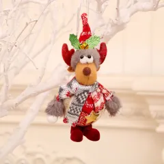 Christmas Small Pendant Decorative Foam Fabric Standing Doll - Round Lw Doll Elk - View 1
