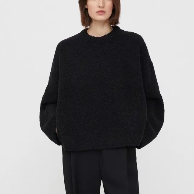 Women's Wool Alpaca Circle Cloth Sweater Black - Shop at LoveMi