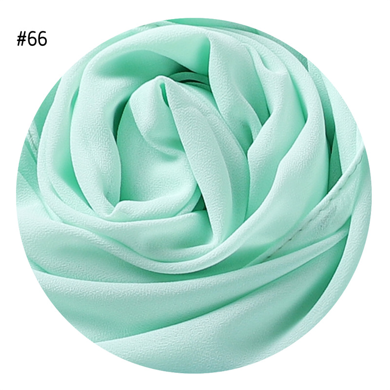 Solid Color Pearl Chiffon Scarf Head Covering Monochrome