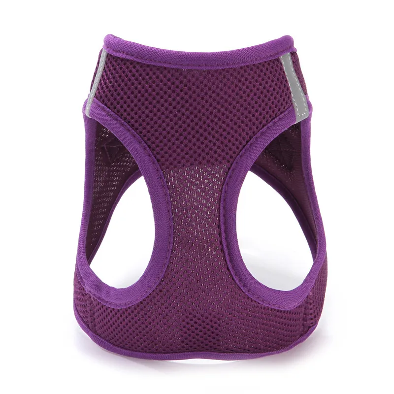 Cat Pulling Rope Vest-style Slip Dogs And Cats Rope Pet Outing Mesh Cat Leash - Purple