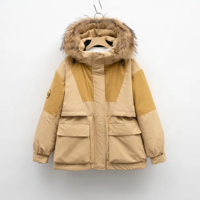 Hooded Jacket Fox Fur Women's Workwear Collar Yellow - Shop at LoveMi