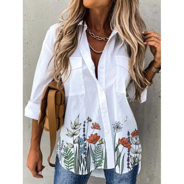 Women's Digital Printing Long Sleeve Shirt Top Pattern Three - Shop at LoveMi