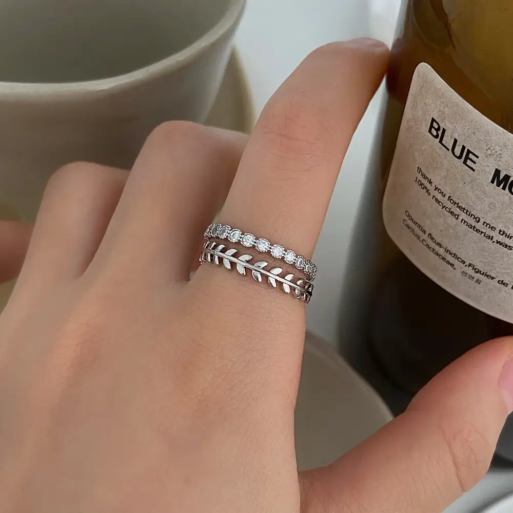Women's High Sense Open-end Zircon Ring