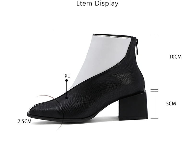 Title 2, Womens Low Boots with Square Back Zipper and S...