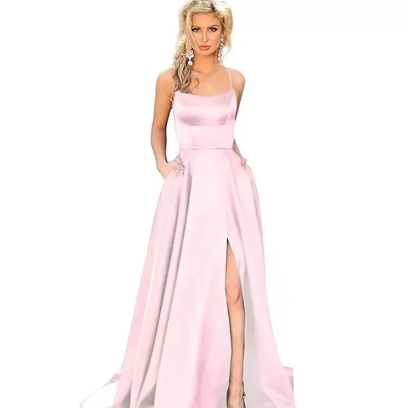 Solid Color Long Slimming And Shoulder Hollow