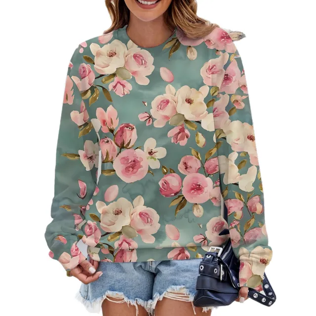 Women's Printed Loose All matching Casual Top Green - Shop at LoveMi