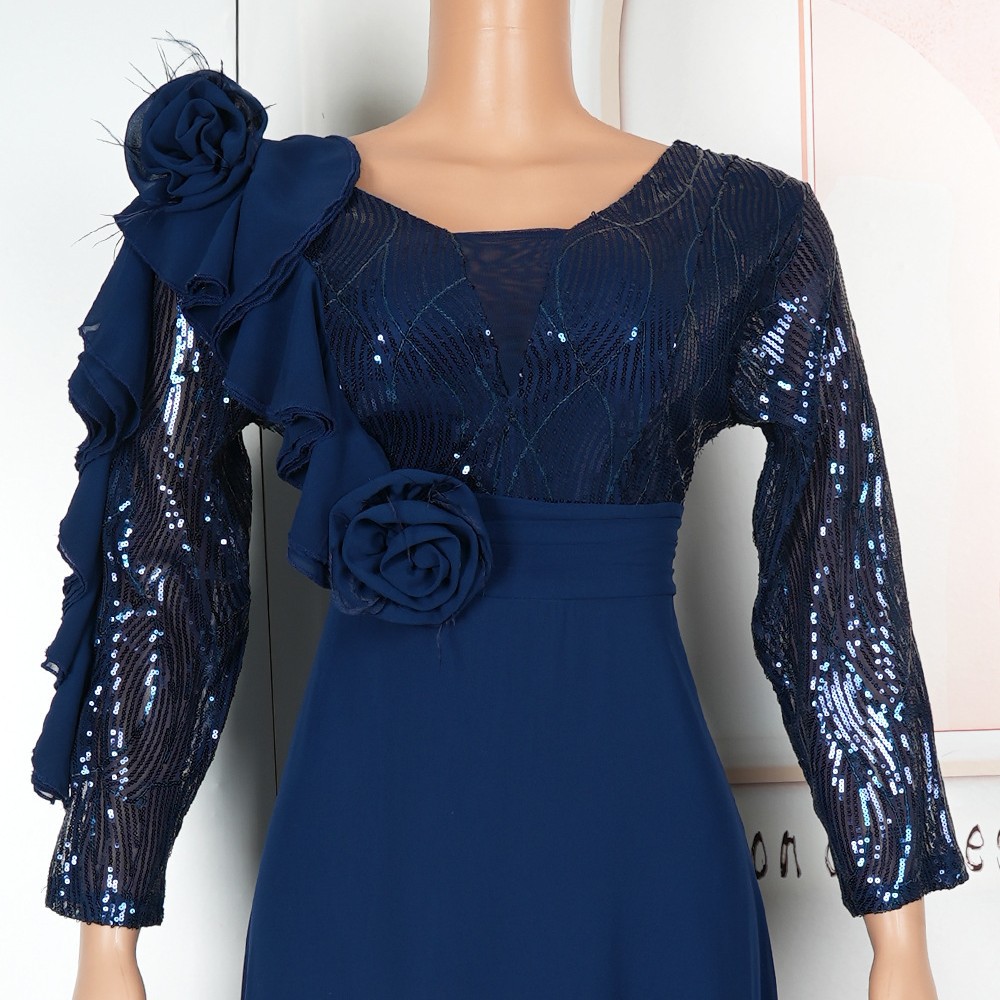 Women's Plus Size Chiffon Flower Dress