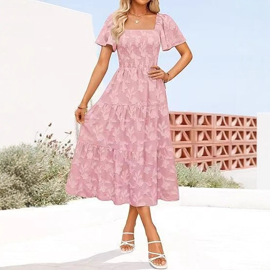 Best-selling Solid-color Off-shoulder High-waist Maxi Dress For Women