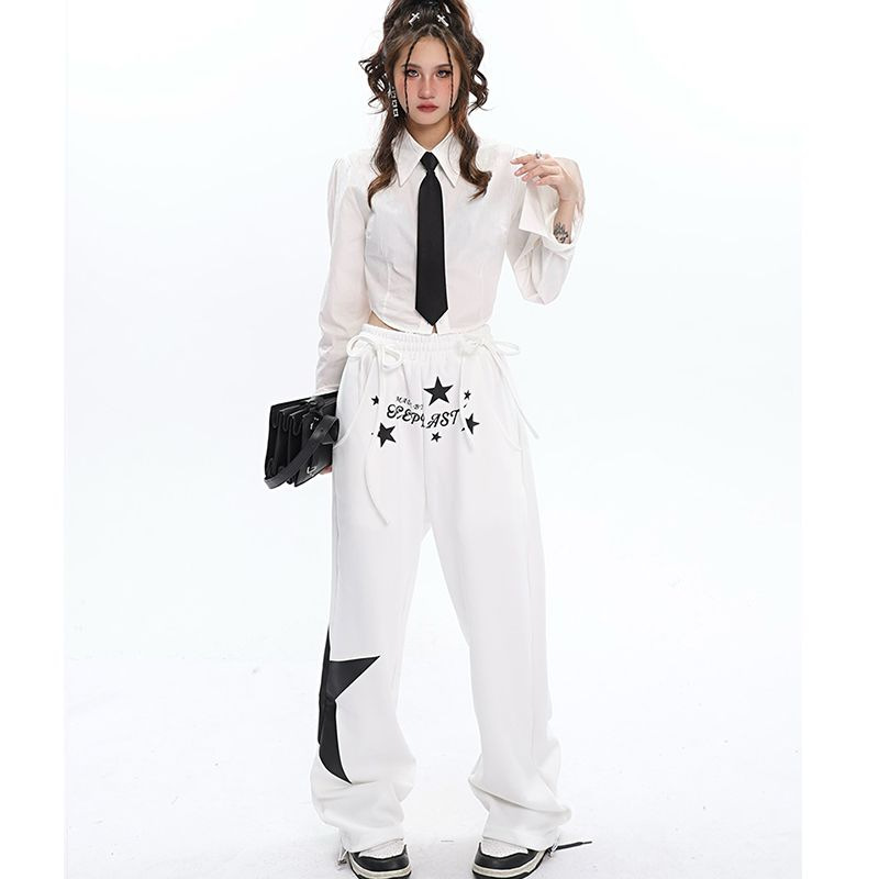 American Retro High Street Hiphop Hip Hop Print Track Sweatpants