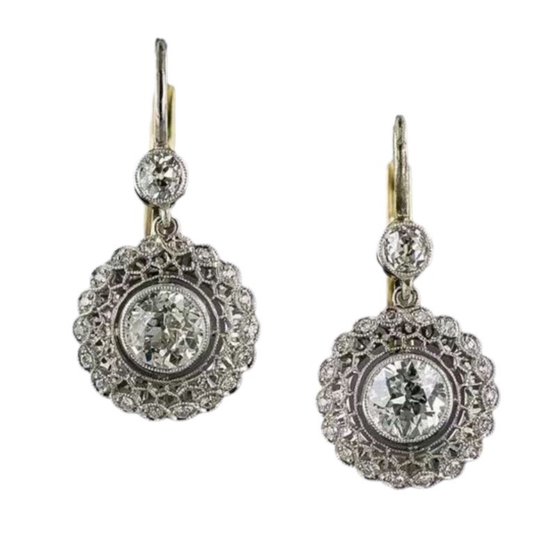 Wedding Travel Accessories Geometric Round Zircon-like Earrings