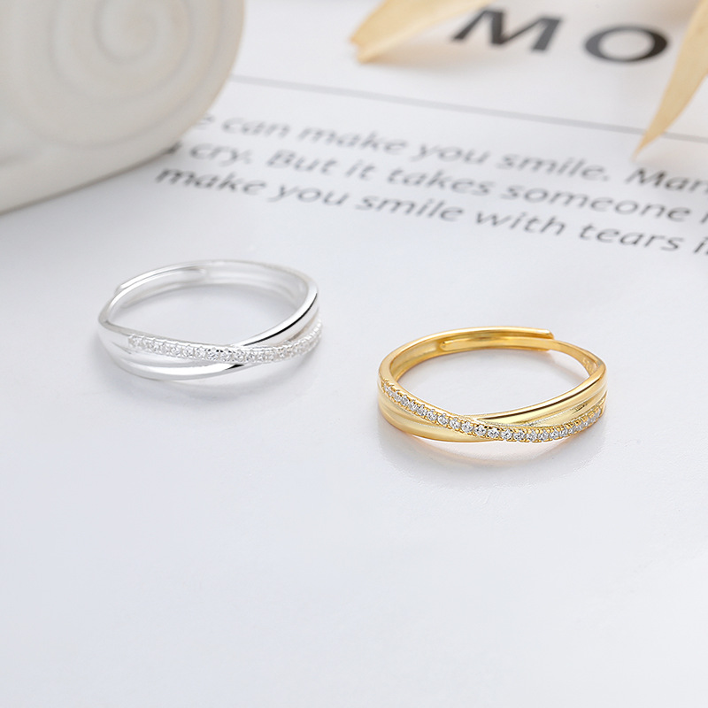 S925 Sterling Silver Line Design Simple All-Match Ring