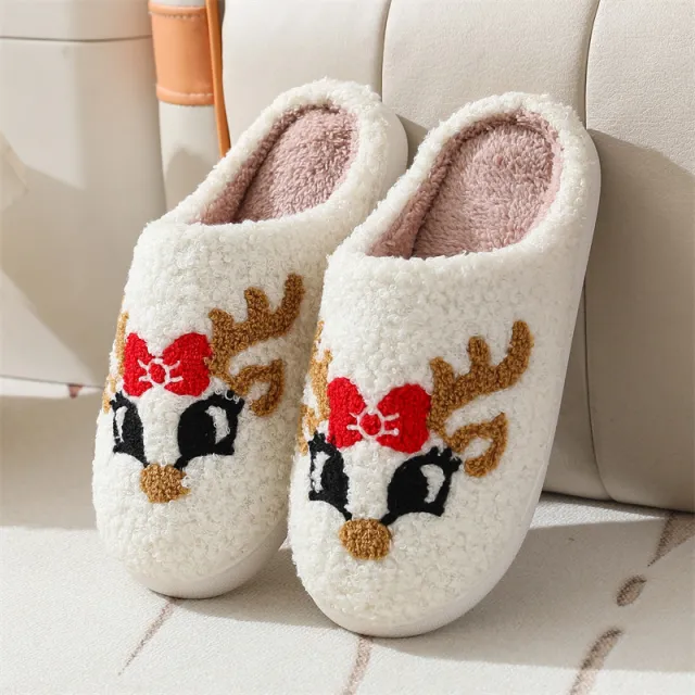 Christmas Deer Slippers Women's Home Indoor Non slip Fox Style 40To41 - Shop at LoveMi