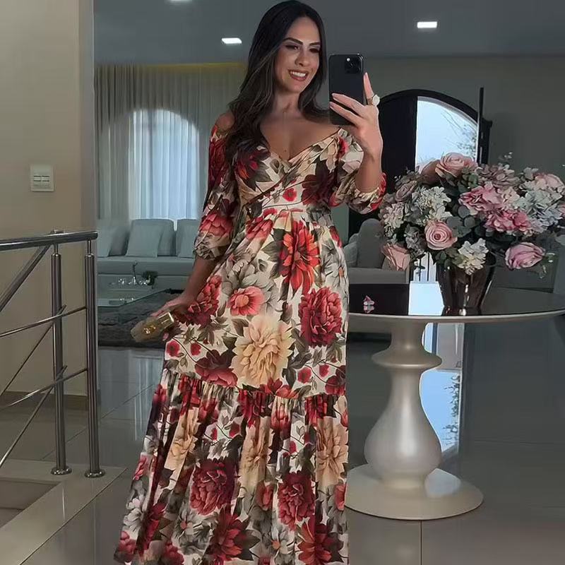 Autumn Fashion Plus Size Button Swing Dress