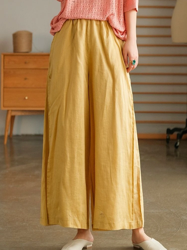 Title 19, High-quality Leisure Hemp Hemp Wide Leg Pants F...