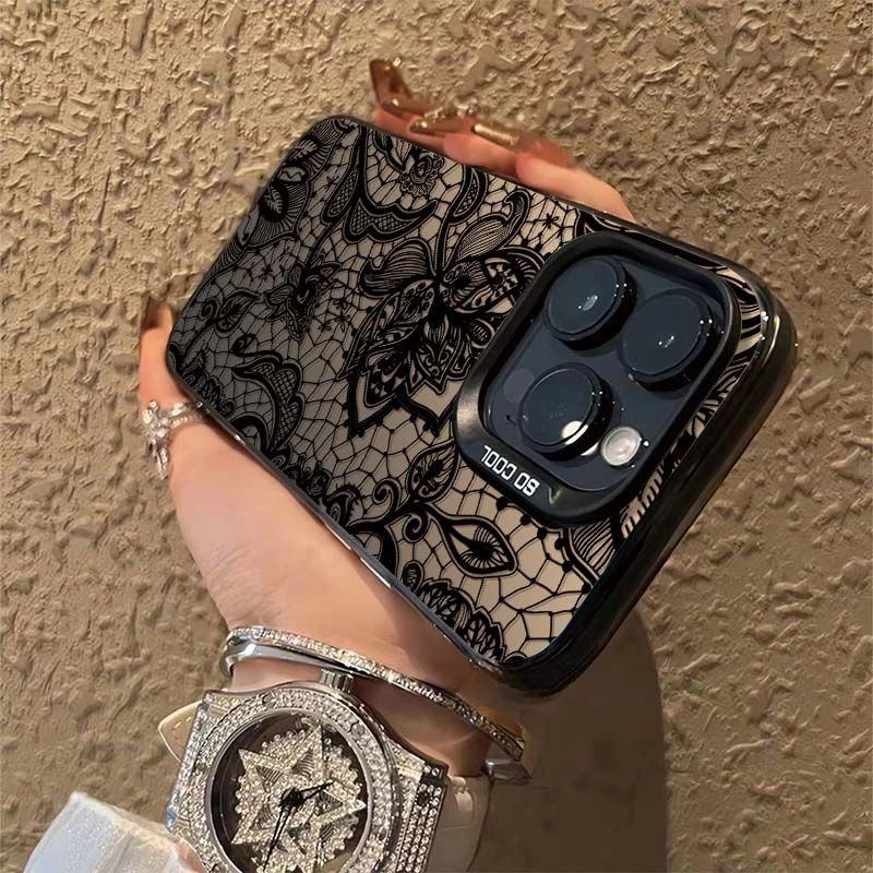 Premium Patterned Frosted Silver Phone Case