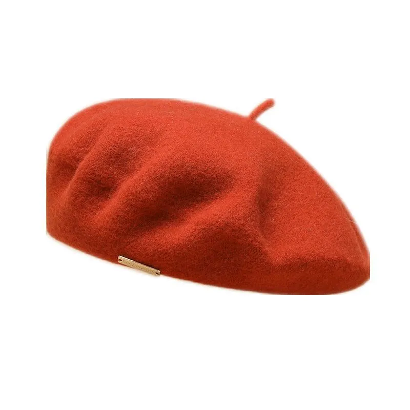 Casual Season Warm Thickened Pure Color All-matching Hat - Orange