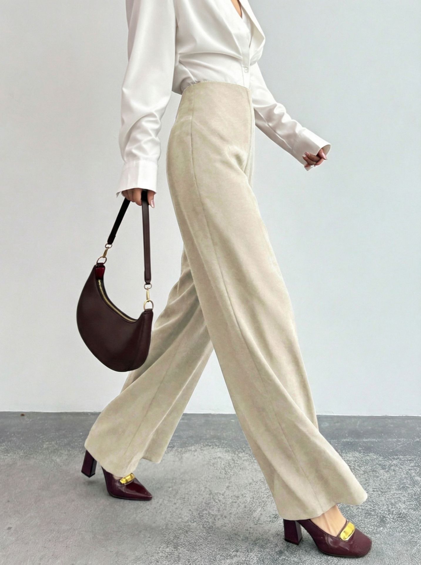 Womens Loose Straight-leg Casual Pants