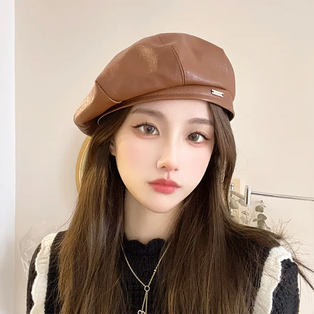 Beret British Vintage Painter Hat Look Small Artistic Mm1477 Coffee - Shop at LoveMi