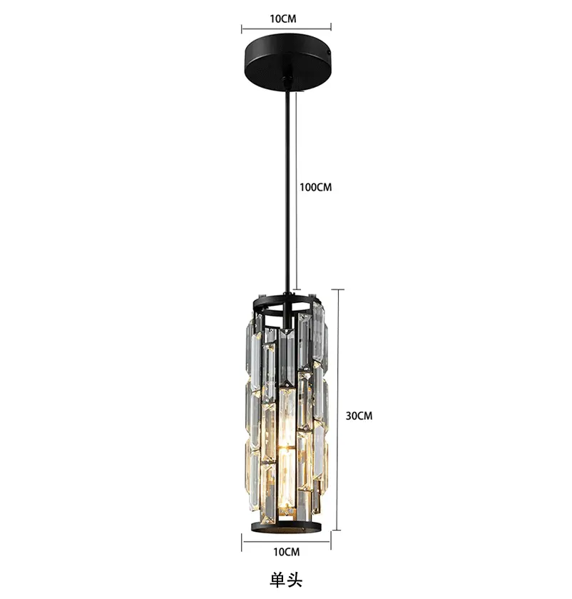 LED Single Head Industrial Style Crystal Restaurant Simple Aisle Bedside Small Droplight