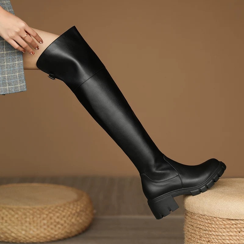 Chunky Heel Thigh-High Boots, picture 3 of 4