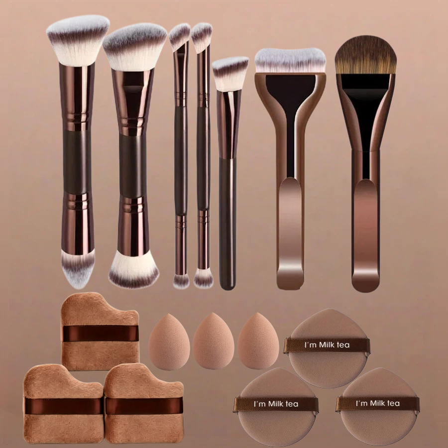 Coffee-colored Makeup Brush Beauty Tool 16 piece Set