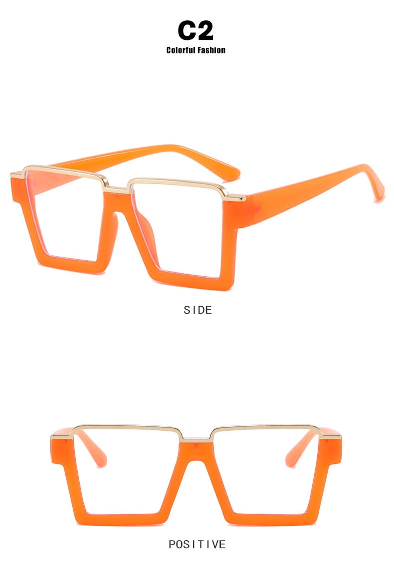 Retro Simple Versatile Artistic Lower Semi-rimless Square Plain Glasses - Image 8