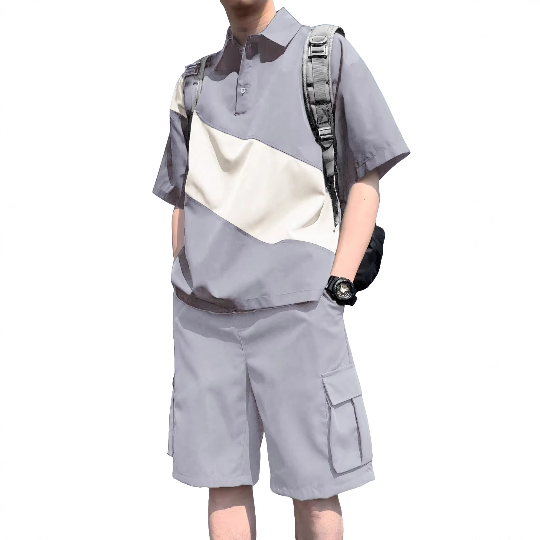 Loose-fitting Short-sleeve Shirt Mens Casual Suit