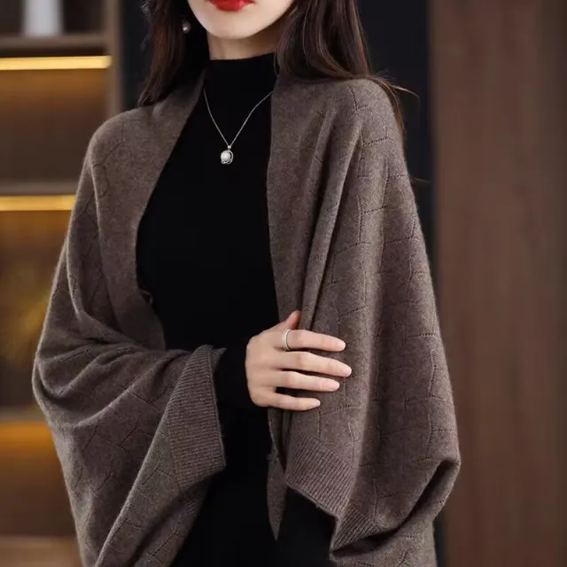 Cashmere Shawl Women's Scarf Coat Loose Shawl Top Caramel Mocha - Shop at LoveMi