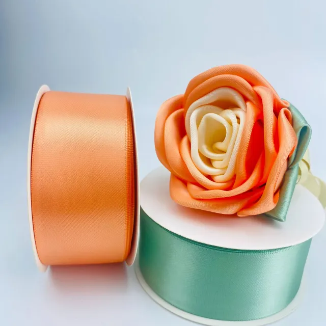 Double sided Bright Thickened Dacron Ribbon 's Day Bouquet Gift Box Package Ribbon Orange - Shop at LoveMi