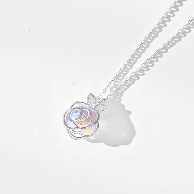 Camellia Advanced Design Sense Niche Gentle Flower Collarbone Necklace Bracelet White Gold Color - Shop at LoveMi