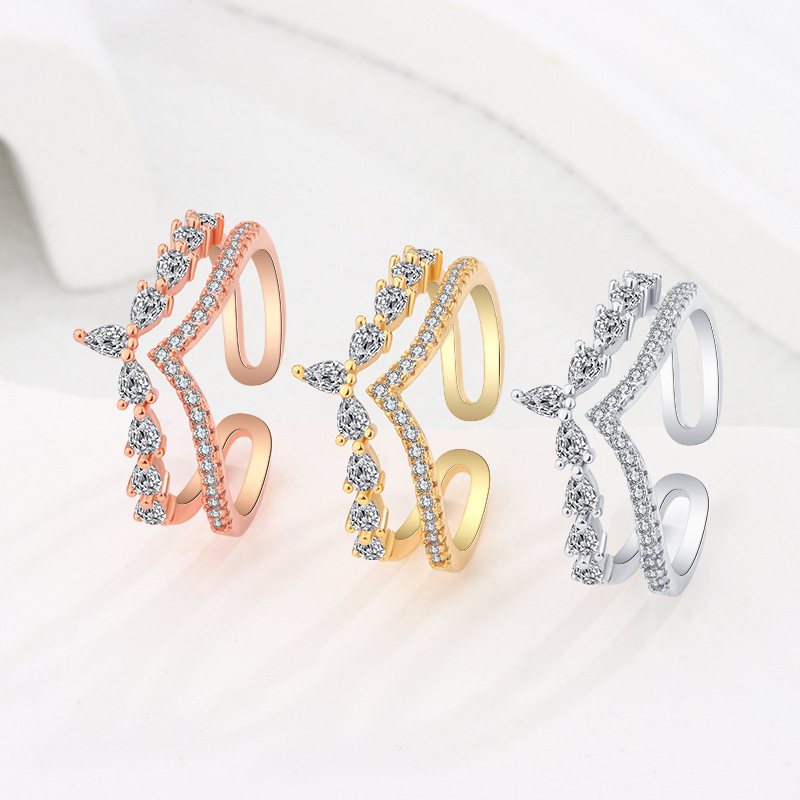 Small-scale V-shaped High-end Style Open-ring Women's Accessory