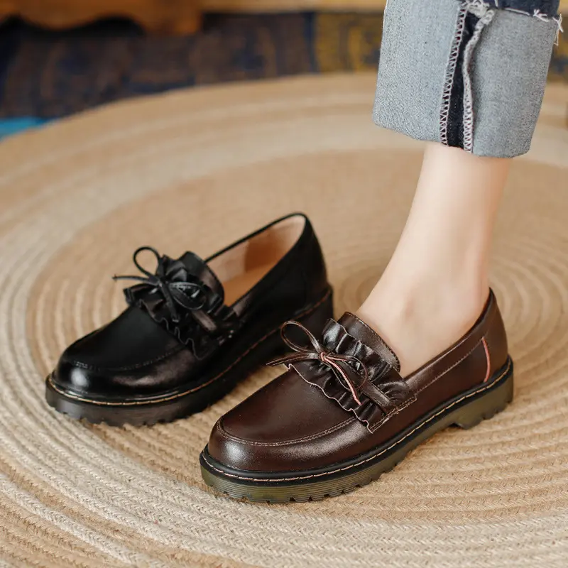 British Style Round Head Chunky Heel Small