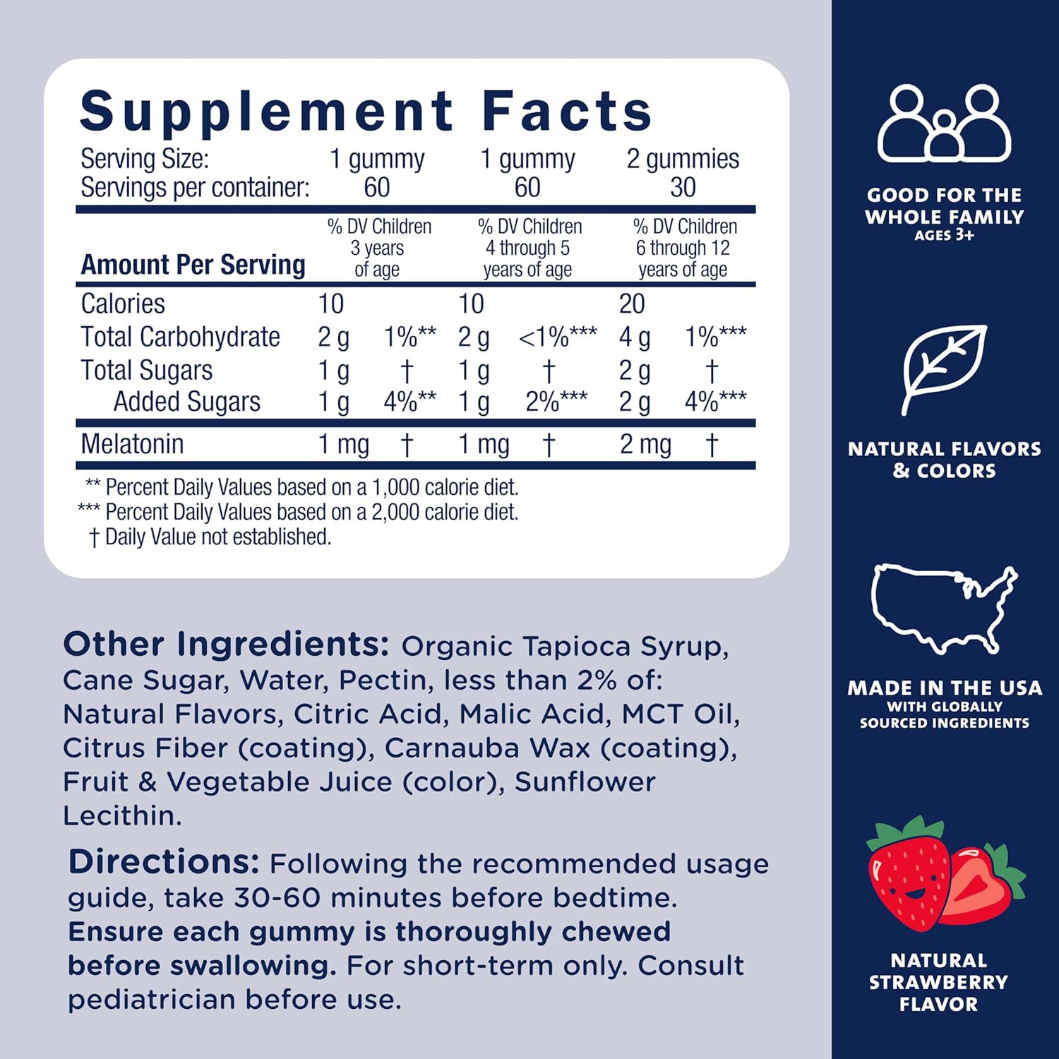 Childrens Melatonin Gummies Strawberry Flavor Functional Gummies