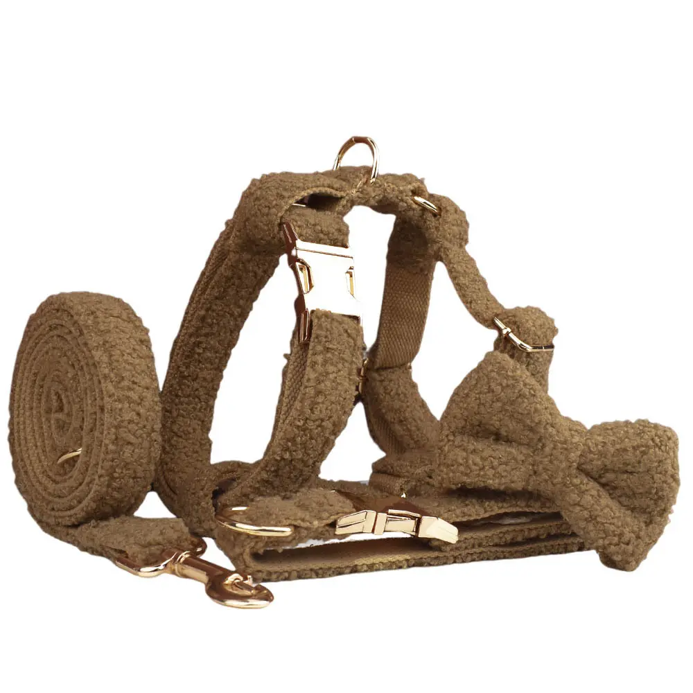 Brown Pet Supplies Hand Holding Rope Pet Necklet Set