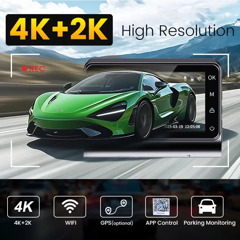 3-inch 4K 2K Front-and-rear Dual-camera HD Dash Cam