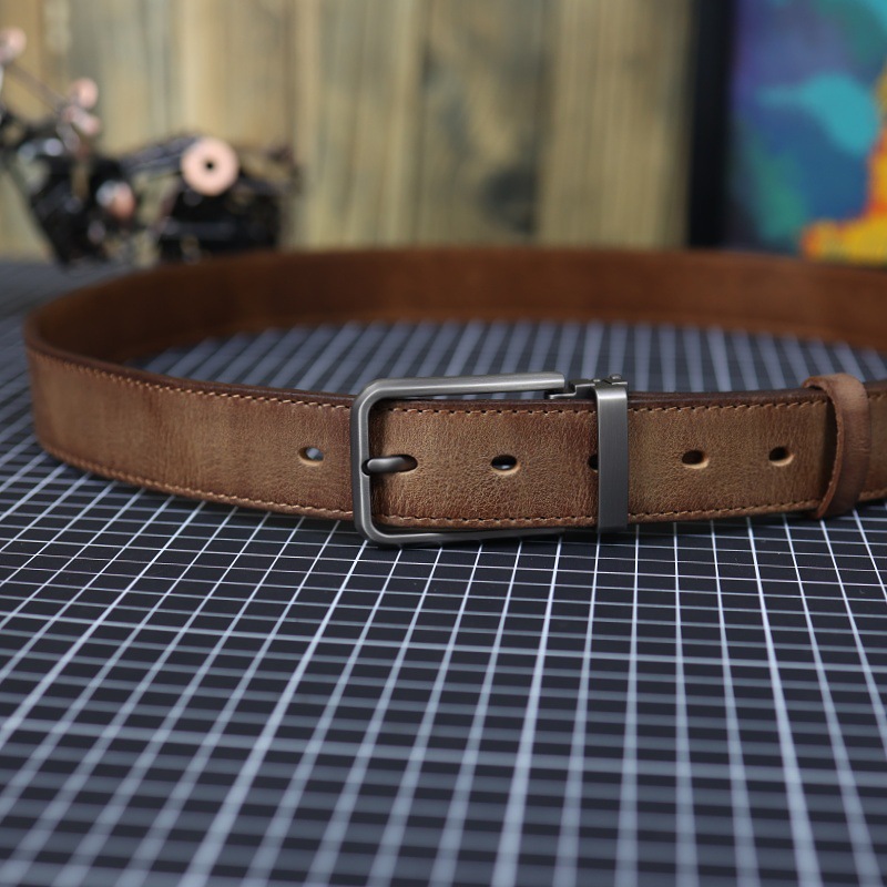 Men's Vintage Genuine Leather Belt With Pin Buckle 12 ce6d6545 17a2 4a46 82af 906223a6081e