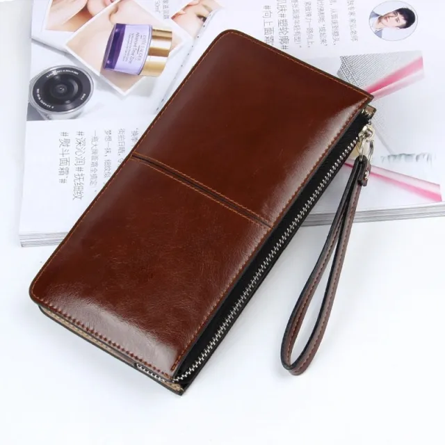 Female Long Clutch Women's Multi Card Slots Wallet Multi function Wristband Wallet Brown - Shop at LoveMi