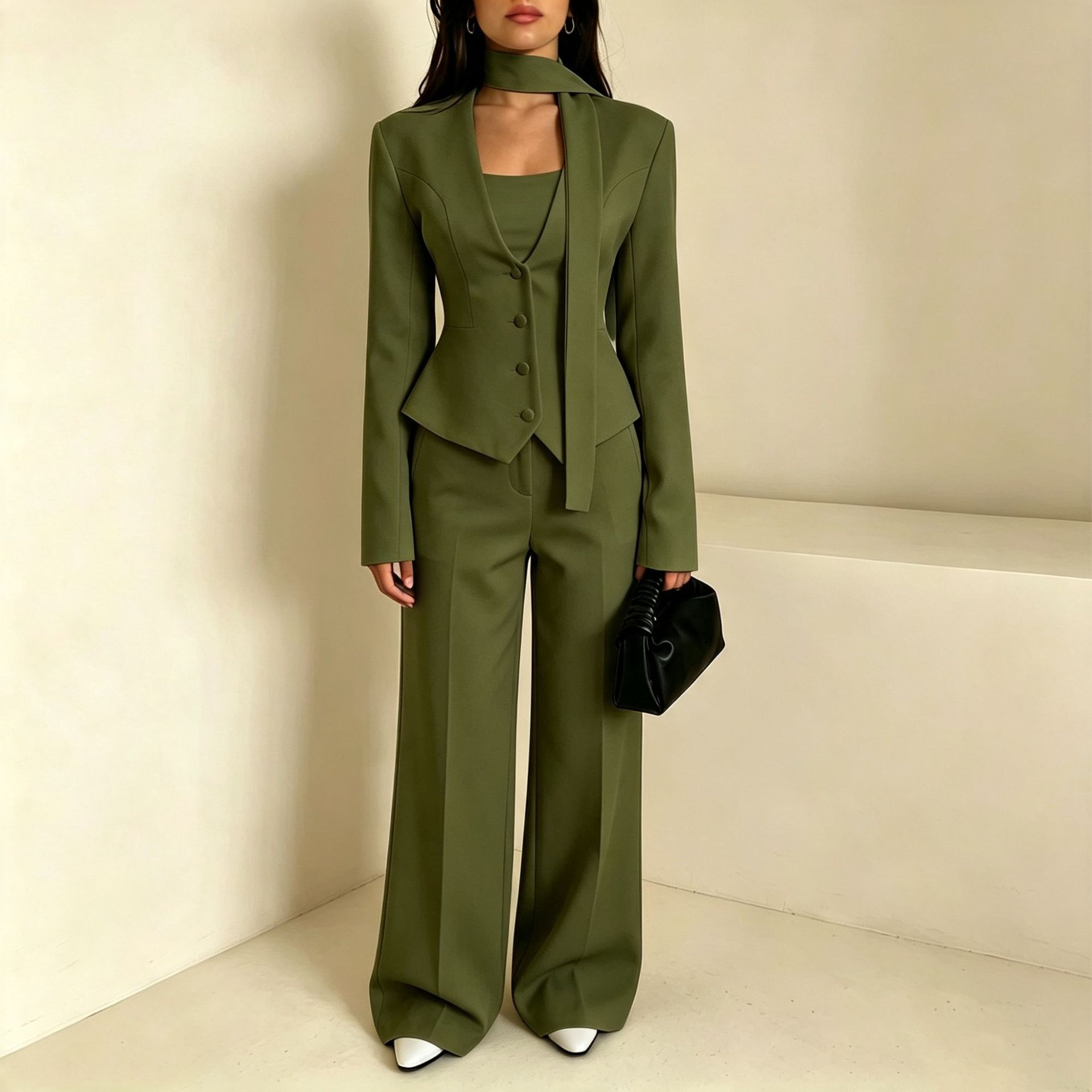 Long-sleeve Casual Blazer And Pants Set